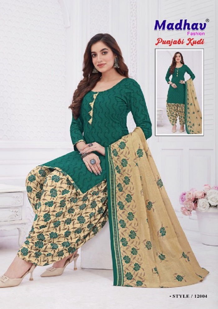 Punjabi Kudi Vol 12 By Madhav 12001 To 12010 Cotton Dress Material Suppliers in India